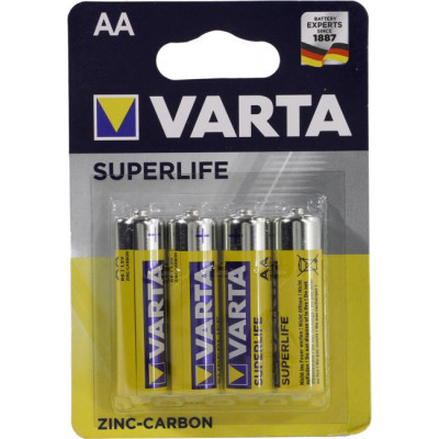 VARTA SUPERLIFE 2006-4, Size"AA", 1.5V, (Zinc-Carbon) уп. 4 шт