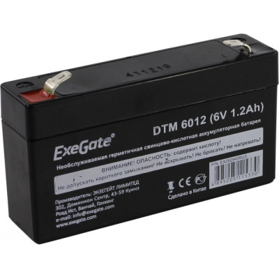 Аккумулятор Exegate DTM 6012 (6V, 1.2Ah) для UPS EX282945RUS