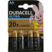Duracell ULTRA MX1500-4 (LR6) Size AA, 1.5V,щелочной (alkaline) уп. 4 шт