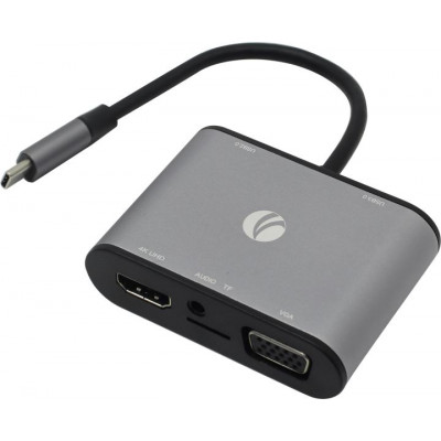 VCOM CU425M Кабель-адаптер USB-C - HDMI(F)+VGA(F)+audio+microSD CR+USB3.0+2xUSB2.0+USB-C port