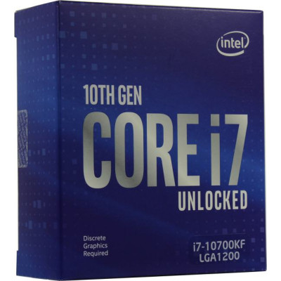 CPU Intel Core i7-10700KF BOX (без кулера) 3.8 GHz/8core/2+16Mb/125W/8 GT/s LGA1200