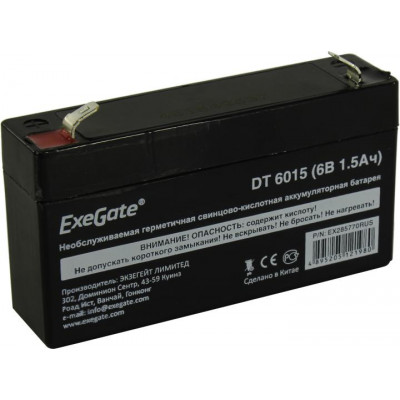 Аккумулятор Exegate DT 6015 (6V, 1.5Ah) для слаботочных систем EX285770RUS