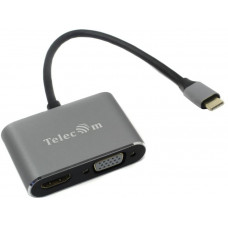 Telecom TUC055 Кабель-адаптер USB-C - HDMI(F)+VGA(F)+USB3.0