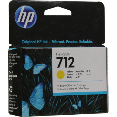 Картридж HP 3ED69A (№712) Yellow для HP DesignJet T210/230/250/630/650