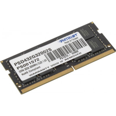 Patriot Signature Line PSD432G32002S DDR4 SODIMM 32Gb PC4-25600 CL22