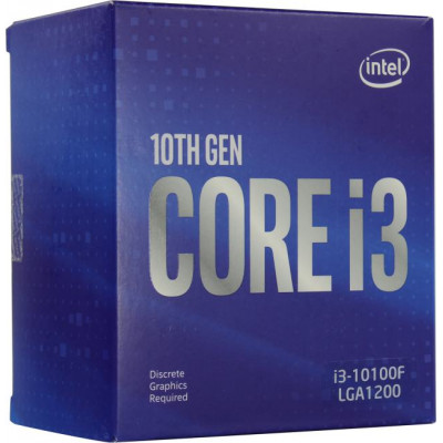 CPU Intel Core i3-10100F BOX 3.6 GHz/4core/6Mb/65W/8 GT/s LGA1200