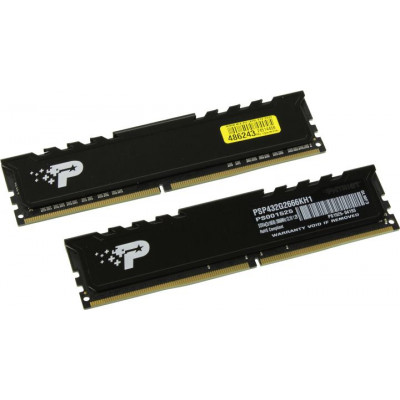 Patriot Signature Line Premium PSP432G2666KH1 DDR4 DIMM 32Gb KIT 2*16Gb PC4-21300 CL19