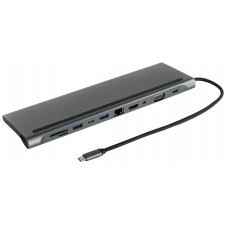 KS-is KS-474 Кабель-адаптер USB-C - HDMI(F)+VGA(F)+audio+LAN+CR+2xUSB3.0+2xUSB-C port