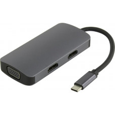 KS-is KS-476 Кабель-адаптер USB-C - 2xHDMI(F)+VGA(F)+USB3.0+USB-C port