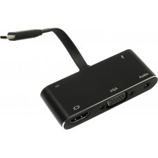 Orient C032 Кабель-адаптер USB-C - HDMI(F)+VGA(15F)+AUX+USB