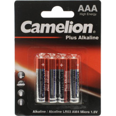 Camelion LR03-BP4, Size "AAA", 1.5V, щелочной (alkaline) уп. 4 шт