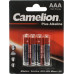 Camelion LR03-BP4, Size "AAA", 1.5V, щелочной (alkaline) уп. 4 шт