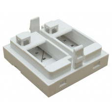 Вставка для 2 модулей RJ-45/12,тип keystone, 45х45 мм, шторка, Exalan+ EX04-512