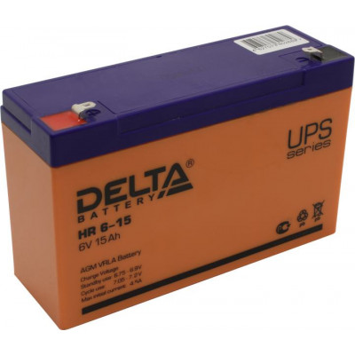 Аккумулятор Delta HR 6-15 (6V, 15Ah) для UPS