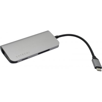 Satechi ST-TCMAM Кабель-адаптер USB-C - HDMI(F)+3xUSB+USB-C+GbLAN+CR