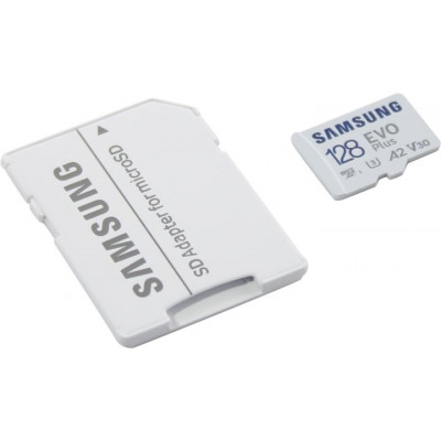 Samsung EVO Plus MB-MC128KA microSDXC Memory Card 128Gb Class10 UHS-I U3+ microSD-- SD Adapter