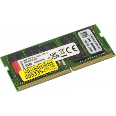 Kingston ECC SODIMM DDR4 32GB 2666MHz CL21 2Rx8 Micron E (KSM26SED8/32ME)