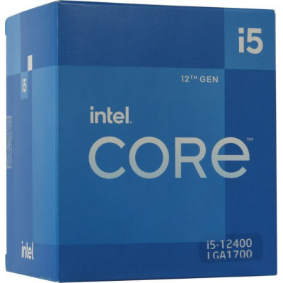 CPU Intel Core i5-12400 BOX 2.5 GHz/6PC/SVGA UHD Graphics 730/7.5+18Mb/117W/16 GT/s LGA1700