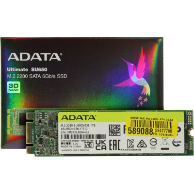 SSD 1 Tb M.2 2280 B&M 6Gb/s ADATA Ultimate SU650 ASU650NS38-1TT-C 3D TLC