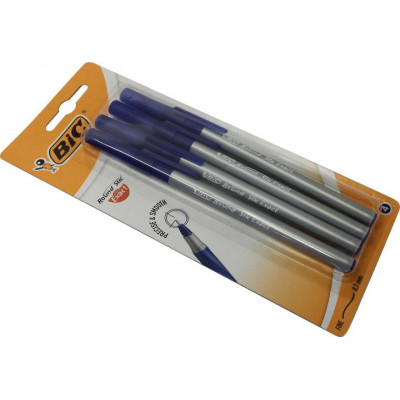 Bic Round Stic Exact 932857 Шариковая ручка, синяя (4шт)