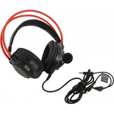 G200  AUX3.5-4PIN +USB Наушники с микрофоном A4Tech Bloody G200 черный/красный 2м (G200 AUX3.5-4PIN +USB)