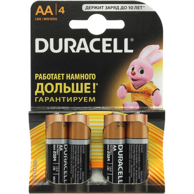 Duracell MN1500-4 (LR6) Size AA, 1.5V,щелочной (alkaline) уп.4 шт