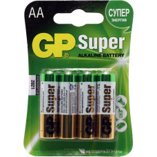 GP Ultra/Super 15ARS/15AU/15A-4 (LR6) Size AA, щелочной (alkaline) уп. 4 шт