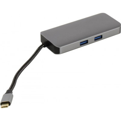 Espada UHLUC V2 Кабель-адаптер USB-C - HDMI (F)+2xUSB3.0+USB-C(PD)+RJ45+SD/microSD Card Reader