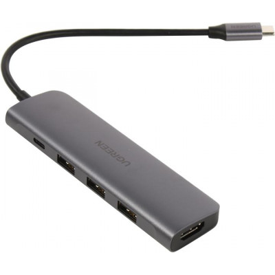 UGREEN CM136 50209 3xUSB3.0+HDMI+PD, подкл. USB-C
