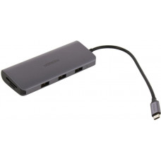 UGREEN 40873 3xUSB3.0+PD+RJ45+HDMI+Dsub+SD/microSD Card Reader, подкл. USB-C