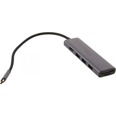 UGREEN 60383 3xUSB3.0+HDMI+SD/microSD Card Reader, подкл. USB-C