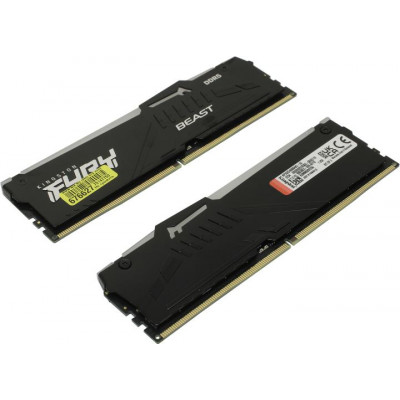 32GB(2x16GB) PC-41600 DDR5-5200 Kingston Fury Beast RGB (KF552C40BBAK2-32) Black CL-40