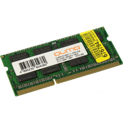 QUMO QUM3S-2G1600T11L DDR3 SODIMM 2Gb PC3-12800 CL11 (for NoteBook)