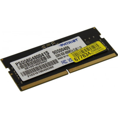 Память DDR5 8Gb 4800MHz Patriot PSD58G480041S RTL PC5-38400 CL40 SO-DIMM 260-pin 1.1В single rank