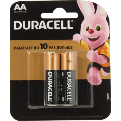 Duracell MN1500-2 (LR6) Size AA, 1.5V,щелочной (alkaline) уп. 2 шт