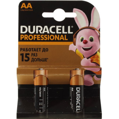 Duracell PROFESSIONAL MN1500-2 (LR6) Size AA, 1.5V,щелочной (alkaline) уп. 2 шт