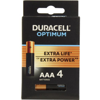 Duracell OPTIMUM MX2400-4 Size AAA, 1.5V,щелочной (alkaline) уп. 4 шт