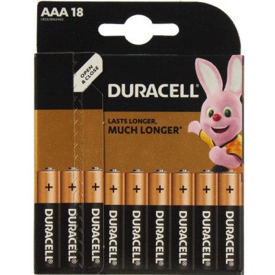 Duracell MN2400-18 (LR03) Size AAA, 1.5V,щелочной (alkaline) уп. 18 шт