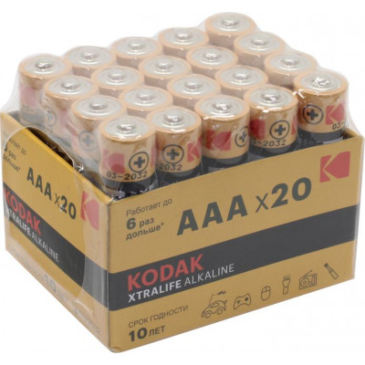 Kodak XTRALIFE 30425408-RU1 (LR03, Size AAA, 1.5V, alkaline) уп. 20 шт