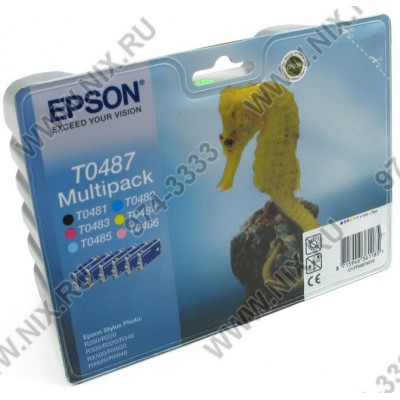 Картридж T04874010 Multi Pack набор из 6 картриджей CMYKLcLm EPS ST Photo R200/220/300(ME)/320/340,RX500/600/620