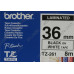 Brother TZ(e)-261 ламинированная лента для печати этикеток (ширина 36мм, 8м, чёрный на белом)