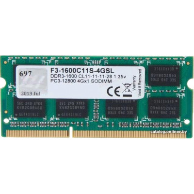 SO-DIMM DDR3 8Gb PC-12800 1600Mhz G.Skill (F3-1600C11S-8GSL)