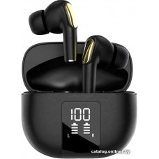 Наушники с микрофоном БЕСПРОВОДНЫЕ Venso Superia TW30 (черно-золотистые) (внутриканальные, портативные, Bluetooth, 10-25