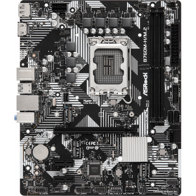 MB ASRock B760M-H/M.2 Soc-1700 (B760) PCI-Ex16 2xPCI-Ex1 2xM.2+M.2(WI-FI) 1GbE LAN RAID 0/1/5/10 2xDDR5 7200MHz+ HDMI+DP