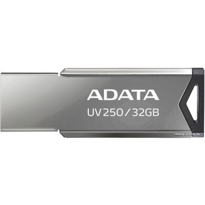 USB2.0 32Gb ADATA UV250 (AUV250-32G-RBK) USB 2.0 Type-A, металл, без колпачка, черный