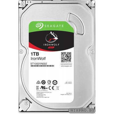 HDD 1 Tb SATA 6Gb/s Seagate IronWolf NAS ST1000VN002 3.5" 5900rpm 64Mb