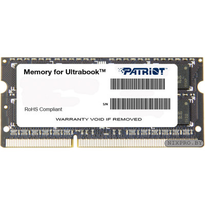 Patriot PSD38G1600L2S DDR3 SODIMM 8Gb PC3-12800 CL11 (for NoteBook)