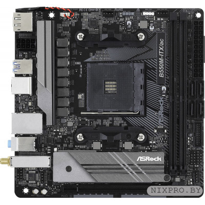 ASRock B550M-ITX/AC (RTL) AM4 B550 PCI-E HDMI+DP GbLAN+WiFi +BT SATA Mini-ITX 2DDR4