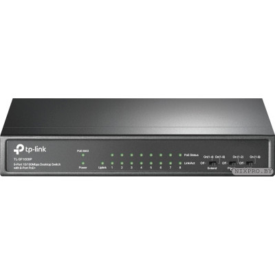 TP-LINK TL-SF1009P 9-Port Desktop Switch (1UTP 100Mbps+ 8UTP 100Mbps PoE+)