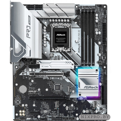 MB ASRock Z790 PRO RS Soc-1700 (Z790) PCI-E 5.0x16 PCI-E 4.0x16 2xPCI-E 3.0x1M.2(WI-FI) 4xHyper M.2 2.5GbE LAN RAID 0/1/